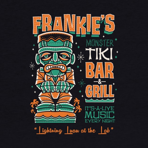 Frankenstein Tiki Bar - Creepy Cute Monster Surf - Hawaii Island Vacation by Nemons